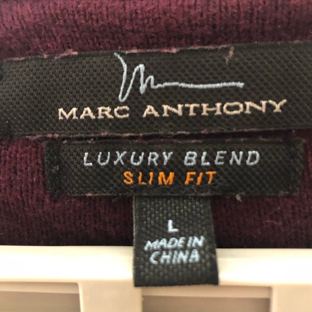 Cashmere Blend Sweater VNeck Burgundy slim fit preppy office career wear elegant - Picture 11 of 11